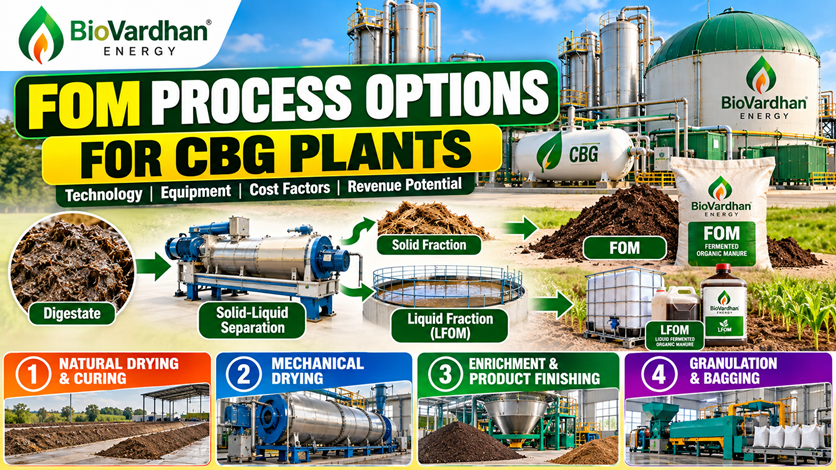 FOM Process Options for CBG Plants: Equipment, Cost & Revenue